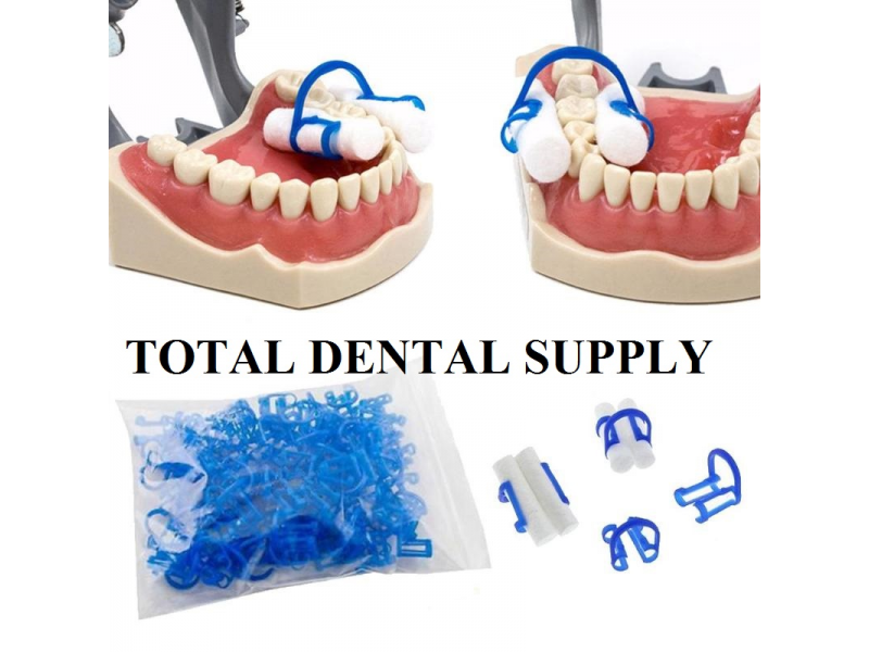 Cotton Roll Holder Clip Dental Isolator Tool Safe Harmless Plastic Blue Compact for Mouth Supplies for Clinic