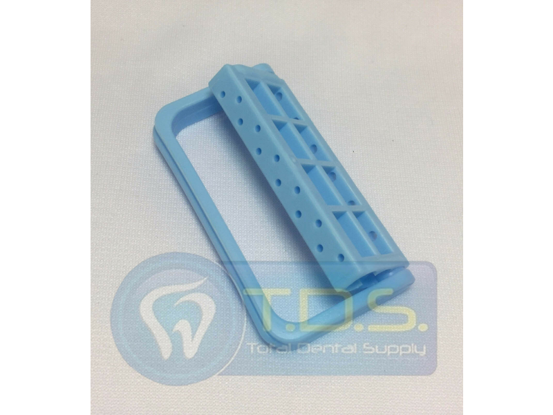 Dental CADDY Bur Holder - Block Station - Holds 12 FG /RA Burs - LIGHT BLUE 