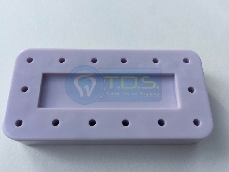 Dental Bur Holder - RECTANGULAR - LILAC - Holds 14 FG Burs - MAGNETIC